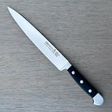 Güde Alpha Carving Knife 8-in with black Hostaform handle, hand-forged in Solingen, Germany