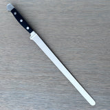 Güde Alpha Series Salmon Slicer 10-inch, forged from a single bar of steel for a harder, thicker blade