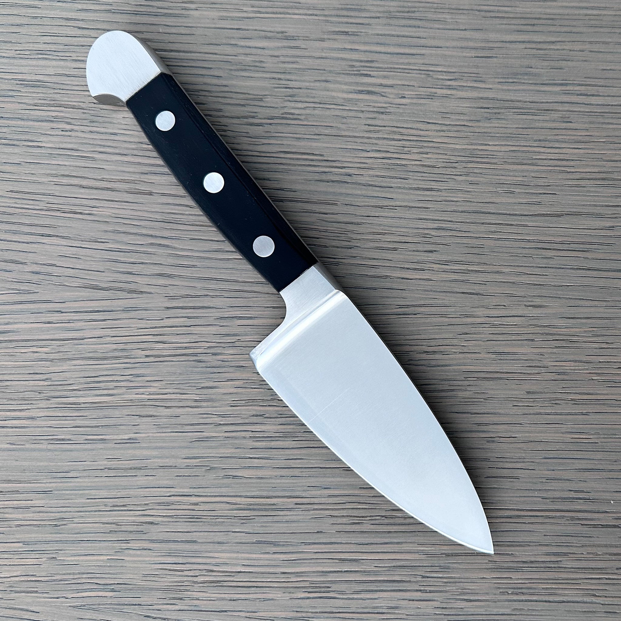 Gude Alpha Series Forged Double Bolster Hard Cheese Knife 3-in, Black Hostaform Handle – Gude Shop USA