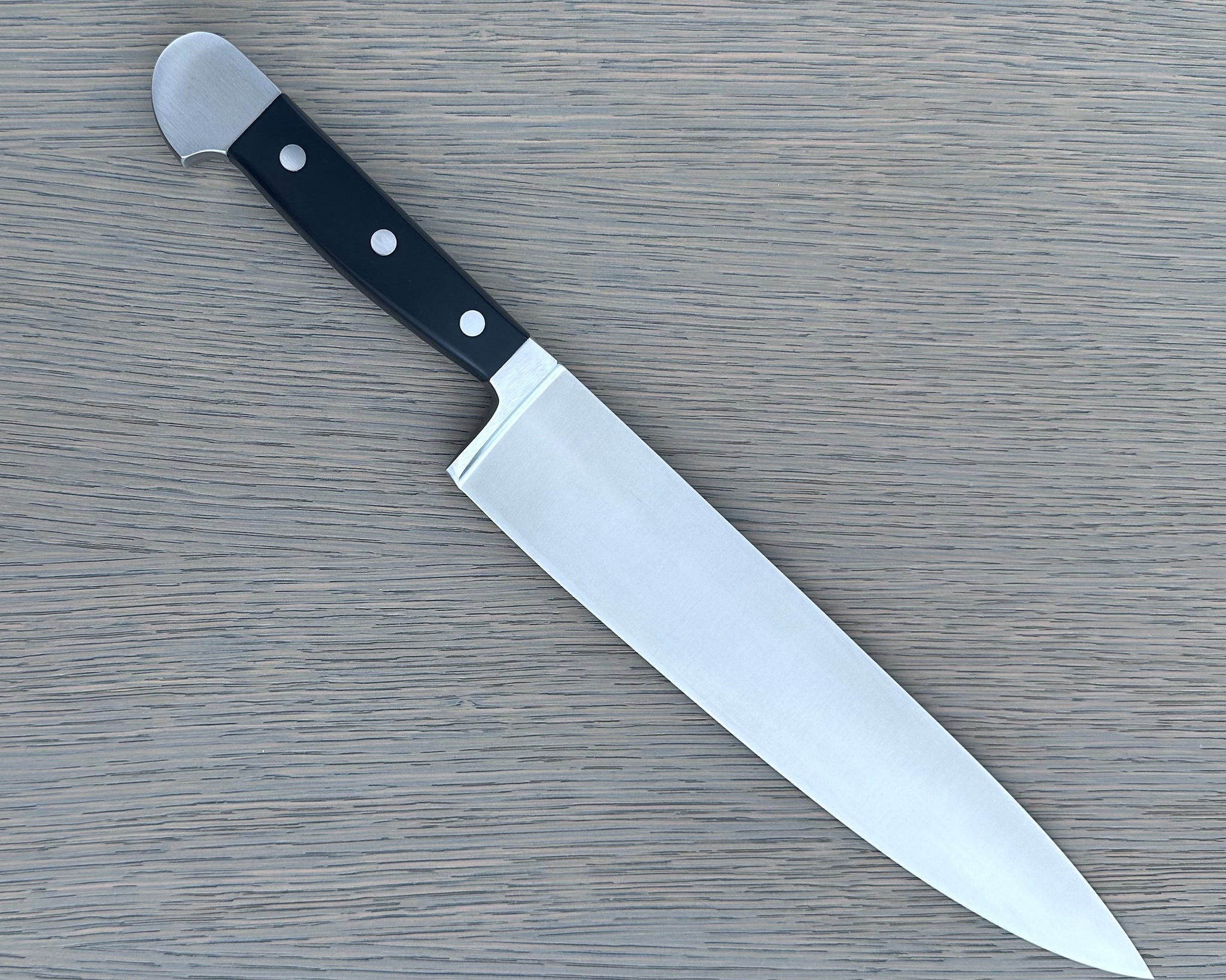 Gude Alpha Series Forged Double Bolster Chef's Knife 10-in, Black Hostaform Handle – Gude Shop USA