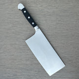 Gude Alpha Series Forged Double Bolster Cleaver 7-in / 10.5-oz Black Hostaform Handle – Gude Shop USA