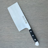 Gude Alpha Series Forged Double Bolster Cleaver 7-in / 10.5-oz Black Hostaform Handle – Gude Shop USA