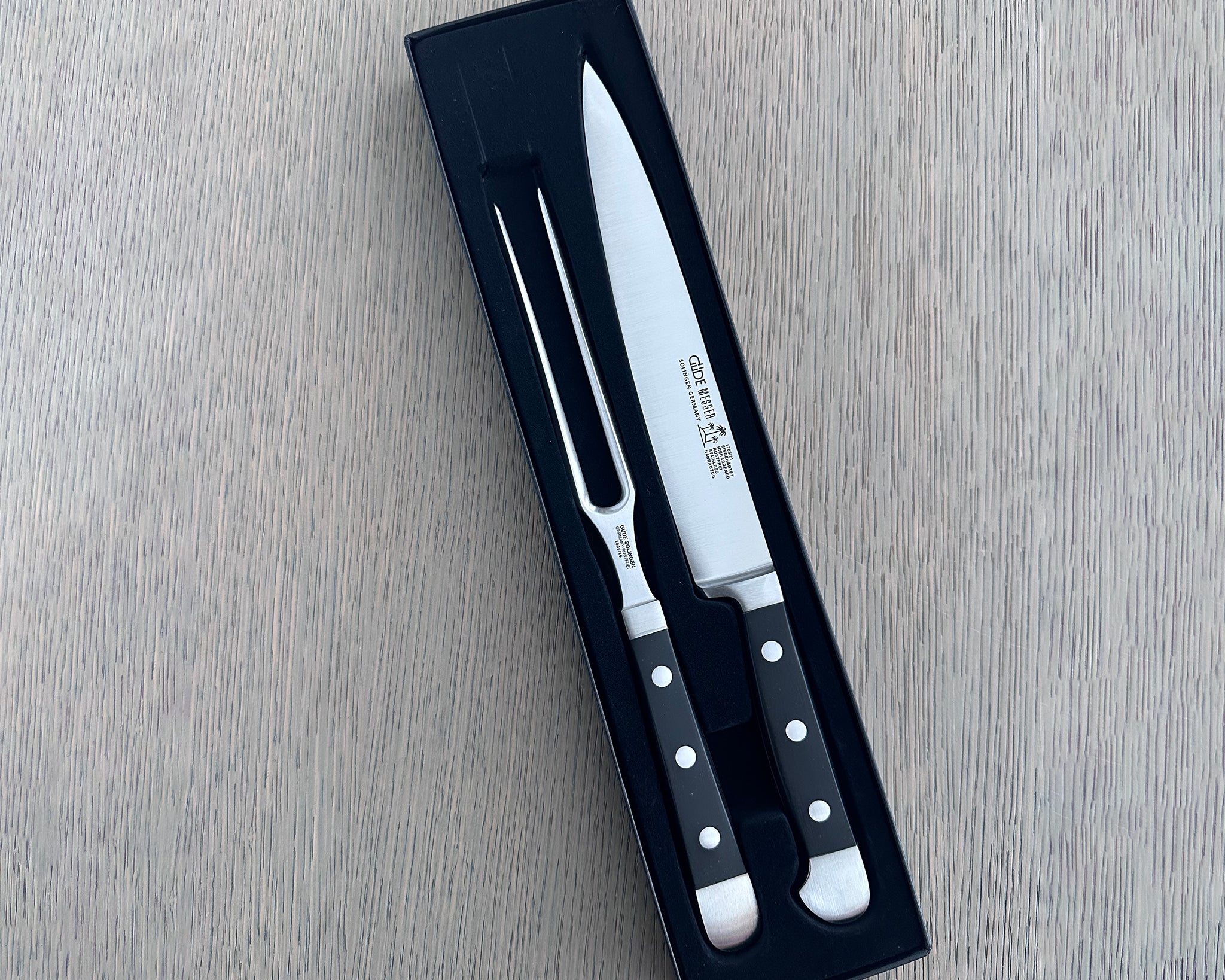 Gude Alpha Series 2-Piece Carving Knife Set, Black Hostaform Handle – Gude Shop USA