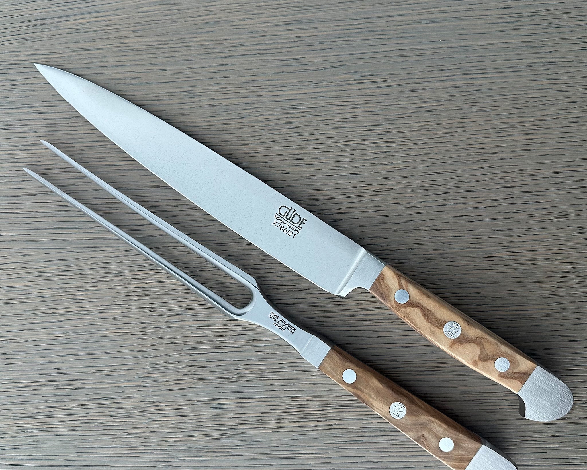 Gude Alpha Olive Series Forged Double Bolster 2-Piece Carving Set, Olivewood Handle – Gude Shop USA