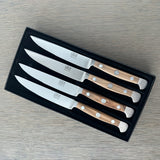 Gude Alpha Olive Series Forged Double Bolster 4-Piece Steak Knife Set, Olivewood Handle – Gude Shop USA