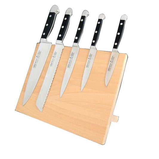 Gude Beechwood Magnetic Knife Block Holds Up to 5-Knives