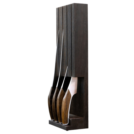 Gude SYNCHROS Series Knife Storage Case Up To 4-Knives, Smoked Oakwood