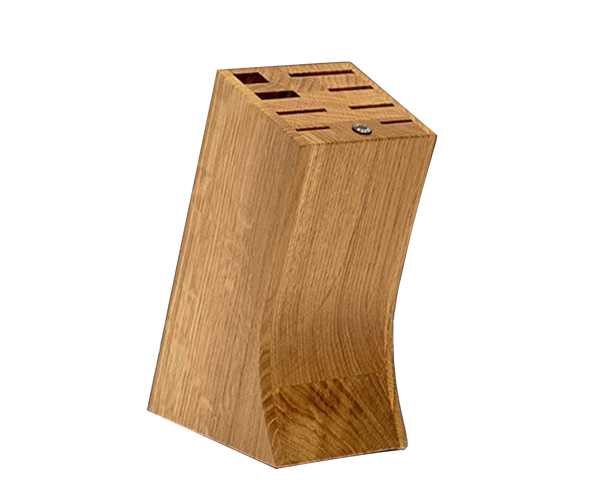 Güde Alpha Oak 8-piece knife block in grained oak wood, countertop storage for eight knives, knives not included
