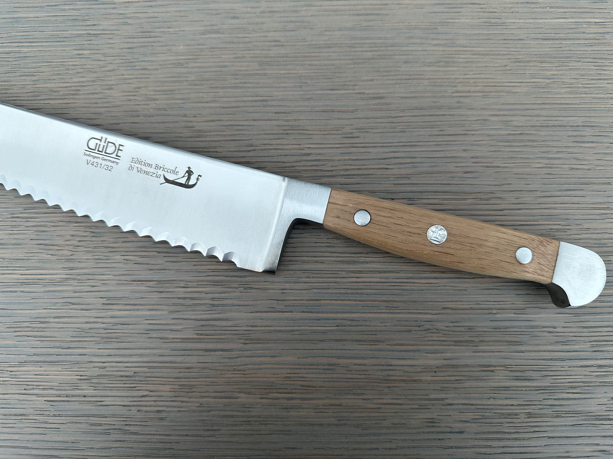 Güde Alpha Briccole Di Venezia Bread Knife 12" | Hand-Forged German Serrated Knife for Right & Left-Handed Use - Gude Shop USA