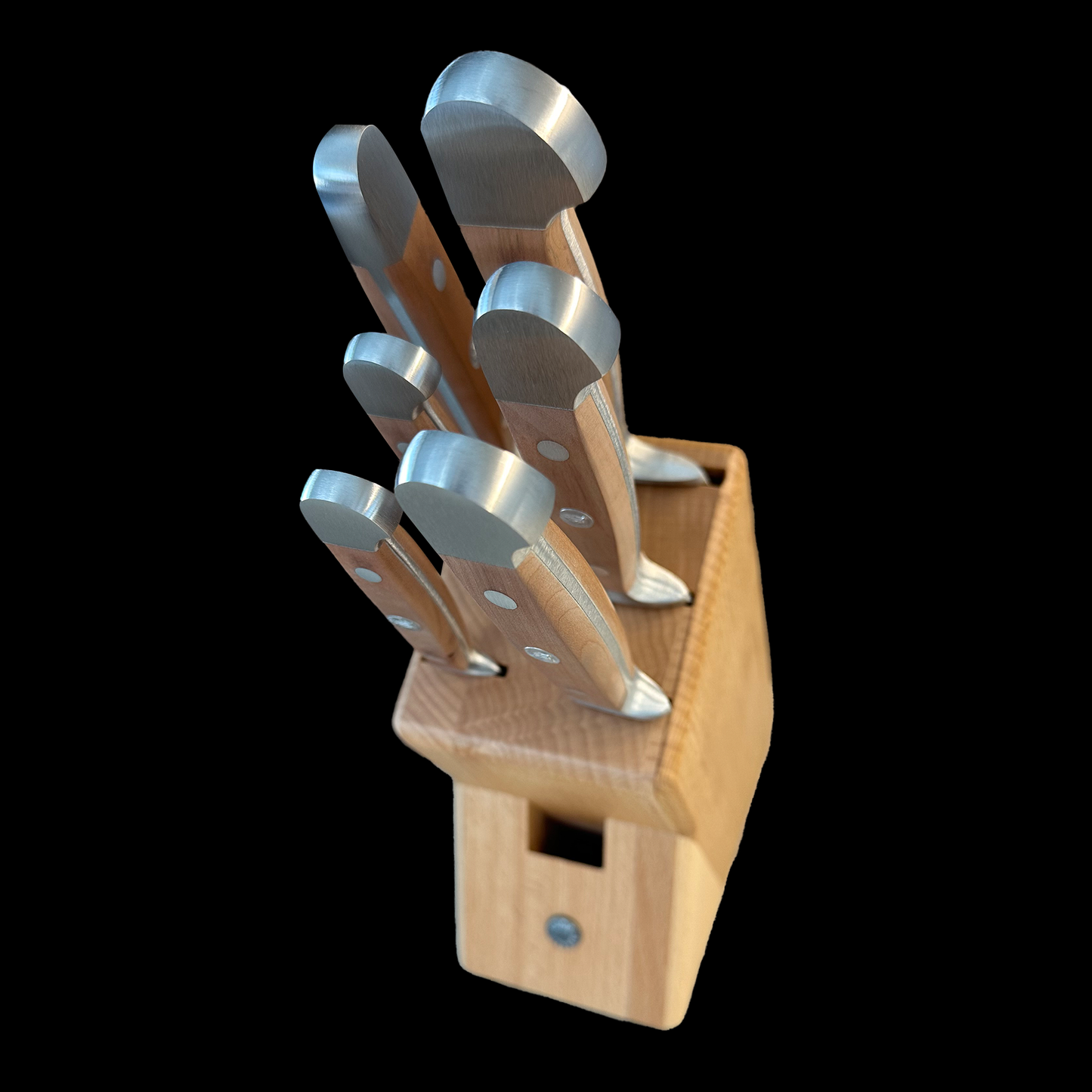 Gude Alpha Pear Series 8-Piece Knife Block Set, Pear Wood Handle - Gude Shop USA