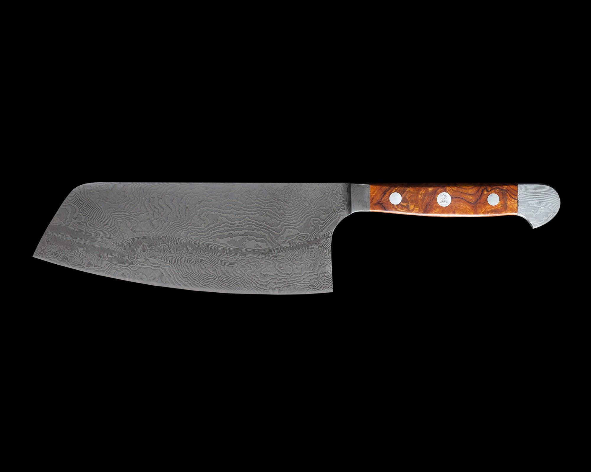 Gude Franz Güde Series Damascus Steel Chinese Chai Dao Chef's Knife 6.2-in, Desert Ironwood Handle - Gude Shop USA