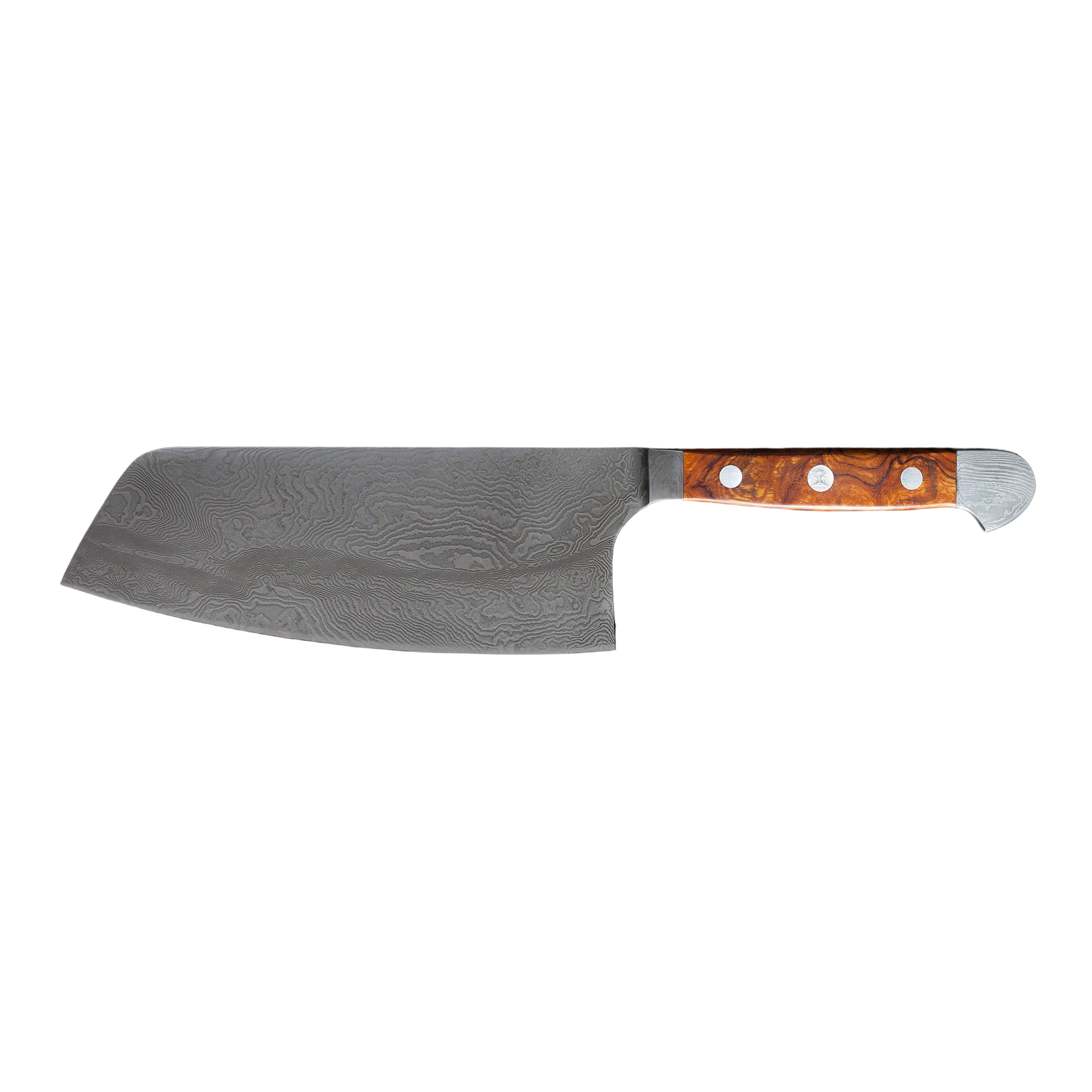 Gude Franz Güde Series Damascus Steel Chinese Chai Dao Chef's Knife 6.2-in, Desert Ironwood Handle - Gude Shop USA