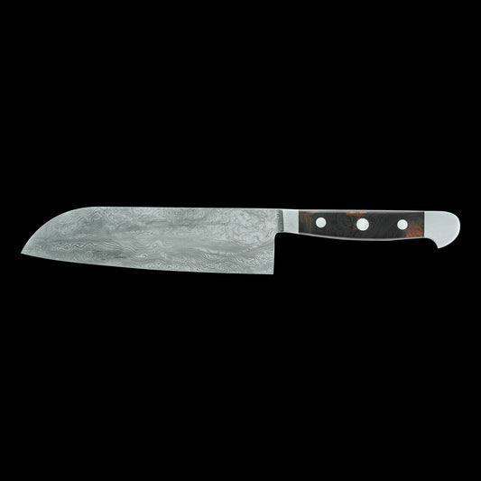 Gude Franz Güde Series Damascus Steel Santoku Knife 7-in, Desert Ironwood Handle - Gude Shop USA