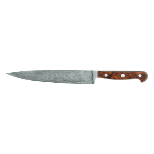 Gude Franz Güde Series Damascus Steel Ham Knife 8.2-in, Desert Ironwood Handle