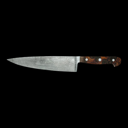 Gude Franz Güde Series Damascus Steel Chef's Knife 8.2-in, Desert Ironwood Handle