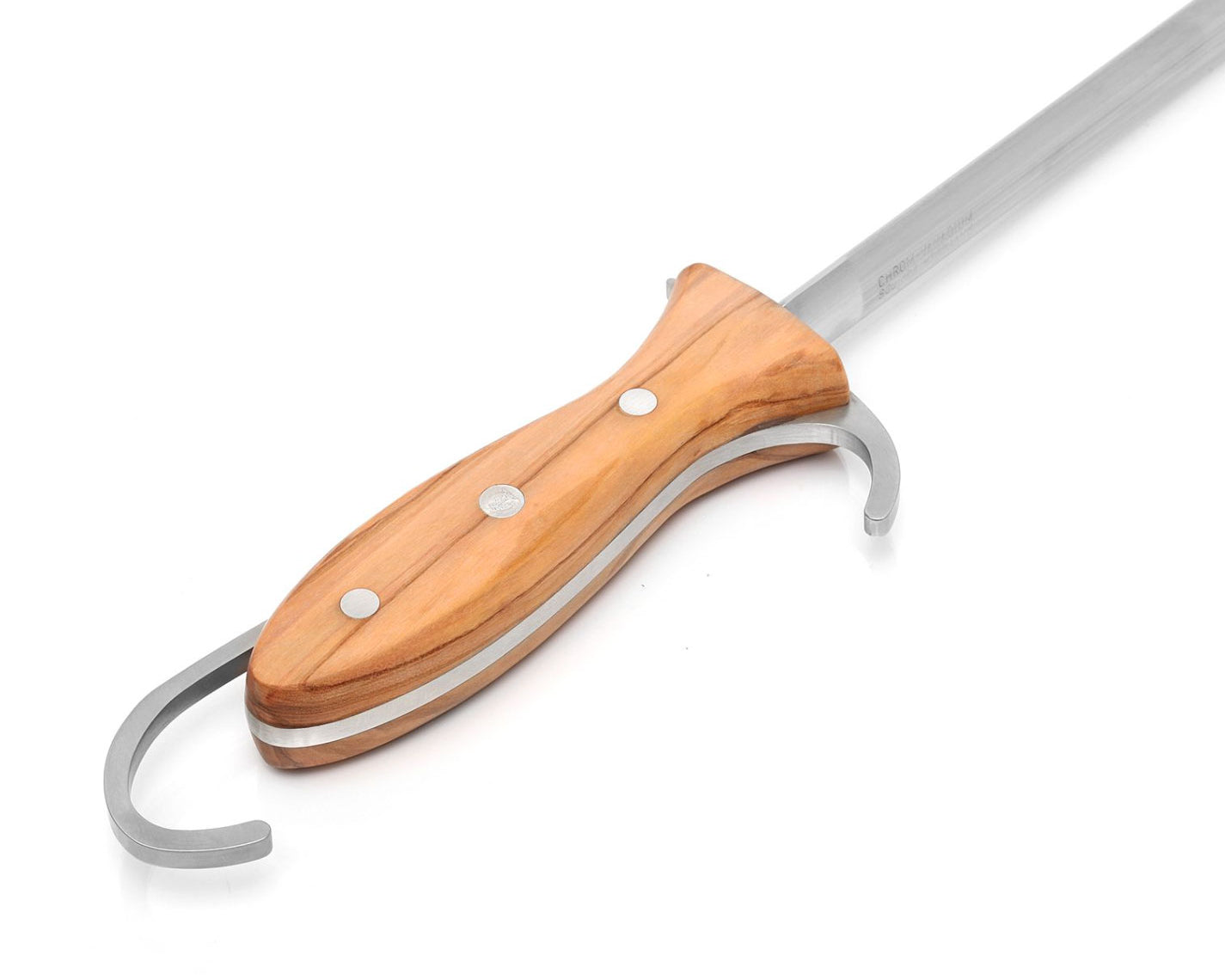 Güde Alpha Olive Series 12-inch D'Artagnan sharpening steel with olivewood handle