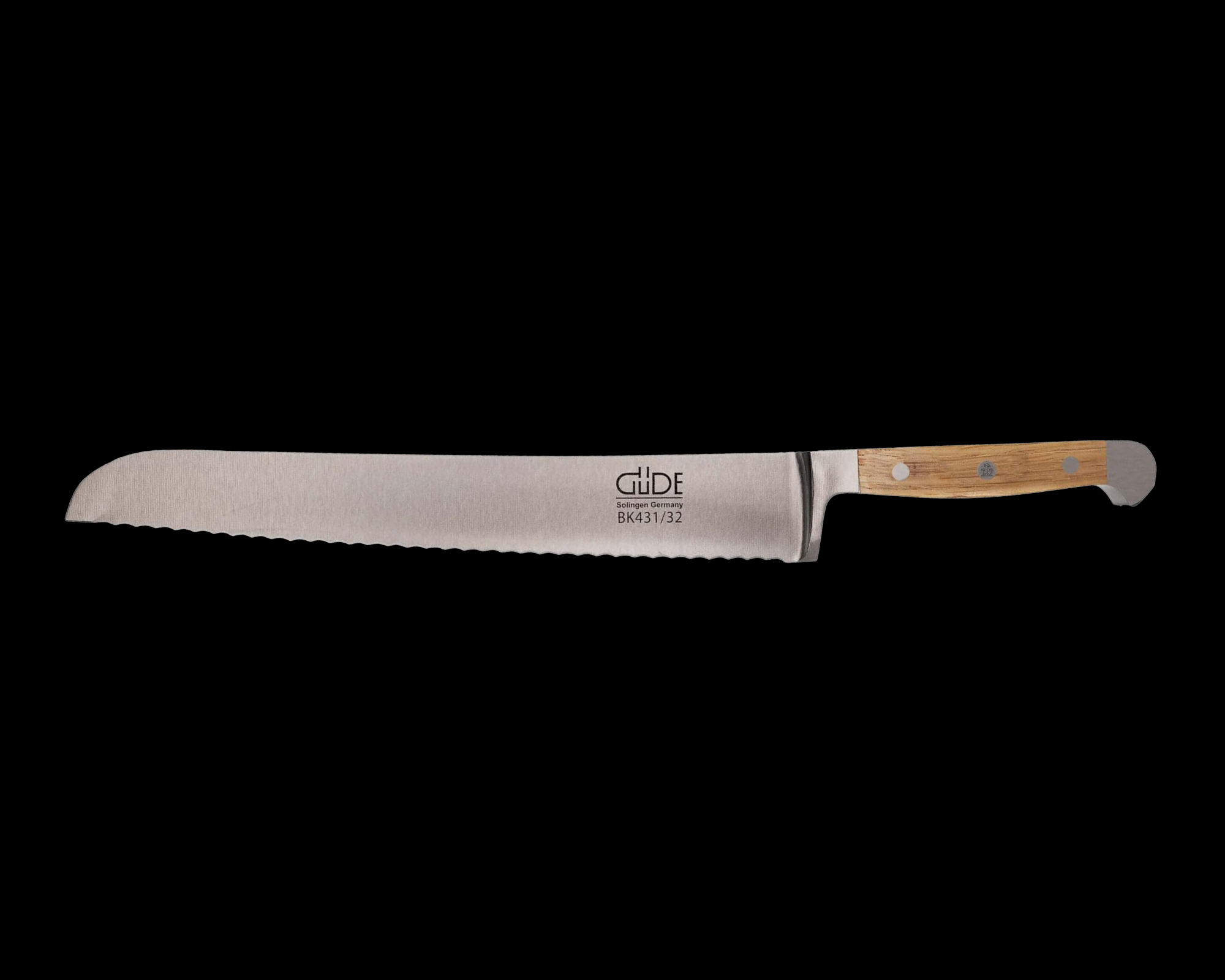 Güde Alpha BK Series Bread Knife 12-inch, forged double bolster construction for balance and control