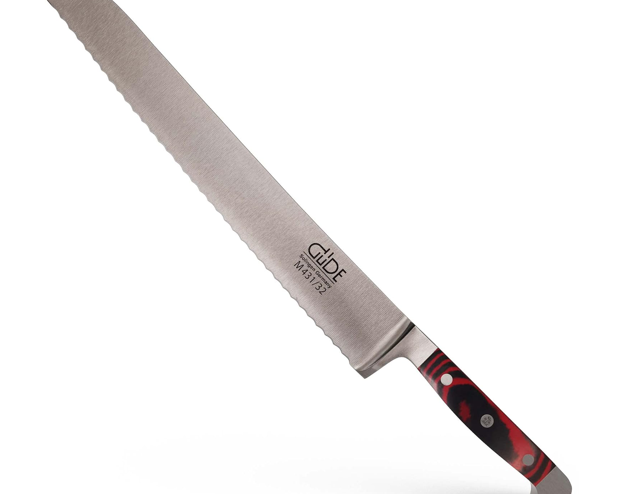 Güde Alpha Mikarta Series bread knife 12.5-in with Mikarta handle, hand-forged in Solingen, Germany