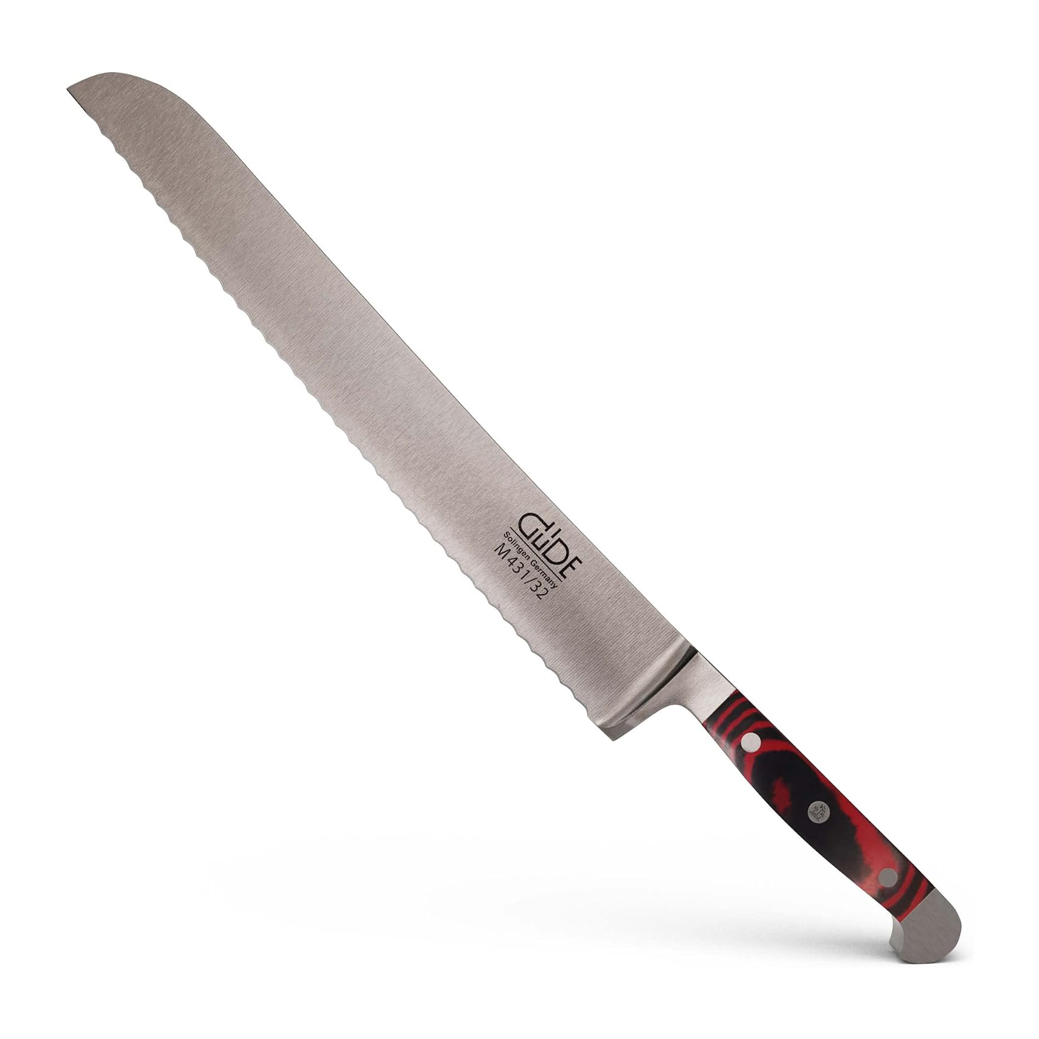 Güde Alpha Mikarta Series bread knife 12.5-in with Mikarta handle, hand-forged in Solingen, Germany