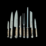 Gude Alpha Barrel Oak Series 9-Piece Knife Block Set, Oak Wood Handle - Gude Shop USA