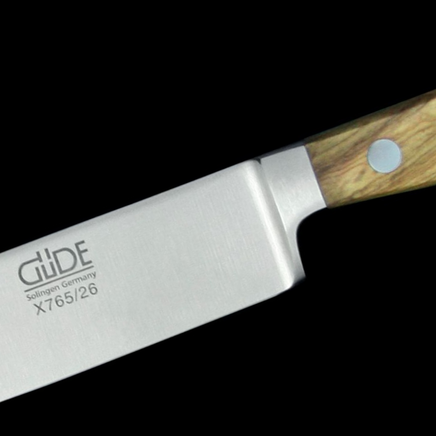 Gude Alpha Olive Series Forged Double Bolster Slicing Knife 10", Olivewood Handle - GuedeUSA