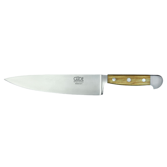 Gude Alpha Olive Series Forged Double Bolster Chef's Knife 8-in, Olivewood Handle