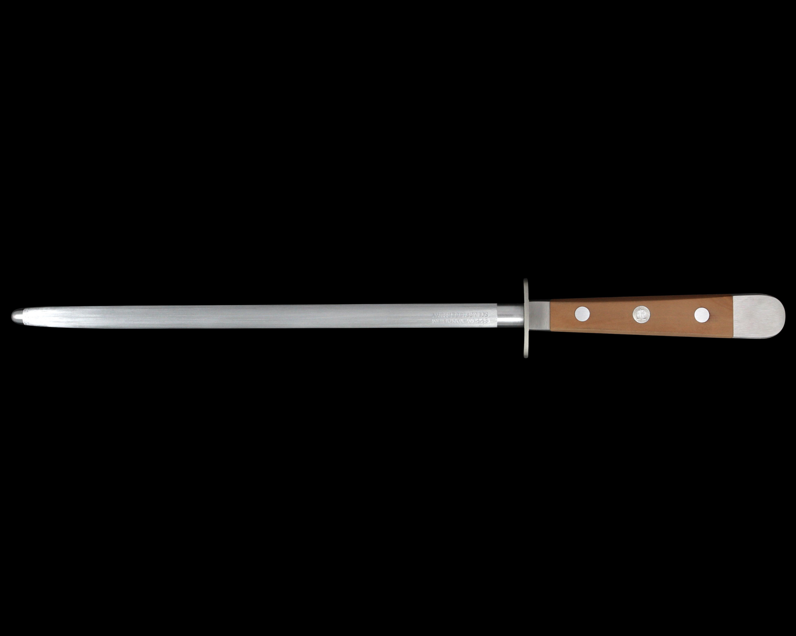 Gude Alpha Pear Series Forged Double Bolster Sharpening Steel 10", Pearwood Handle - GuedeUSA