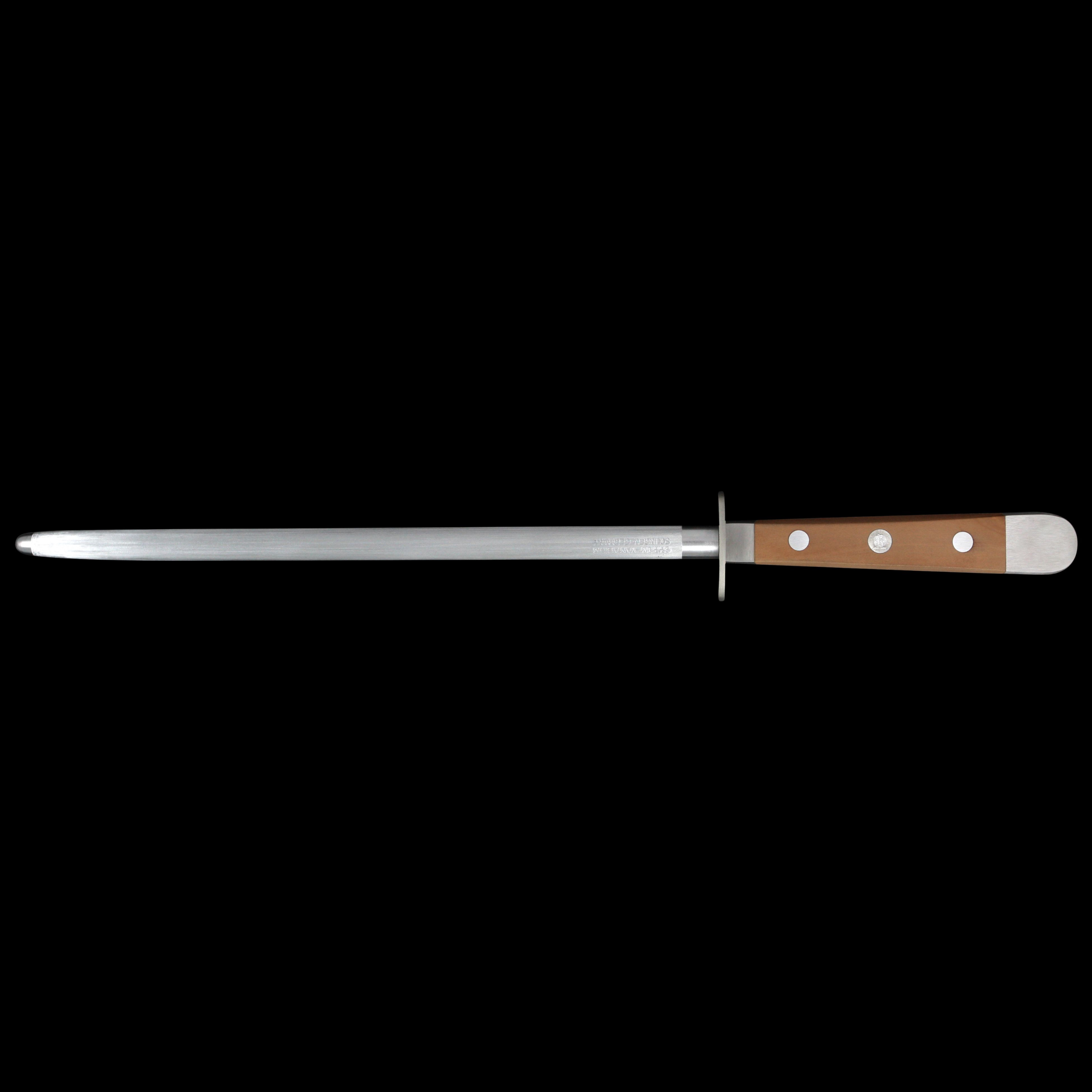 Gude Alpha Pear Series Forged Double Bolster Sharpening Steel 10", Pearwood Handle - GuedeUSA