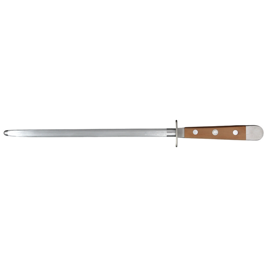 Gude Alpha Pear Series Forged Double Bolster Sharpening Steel 10-in, Luxury Pear Wood Handle