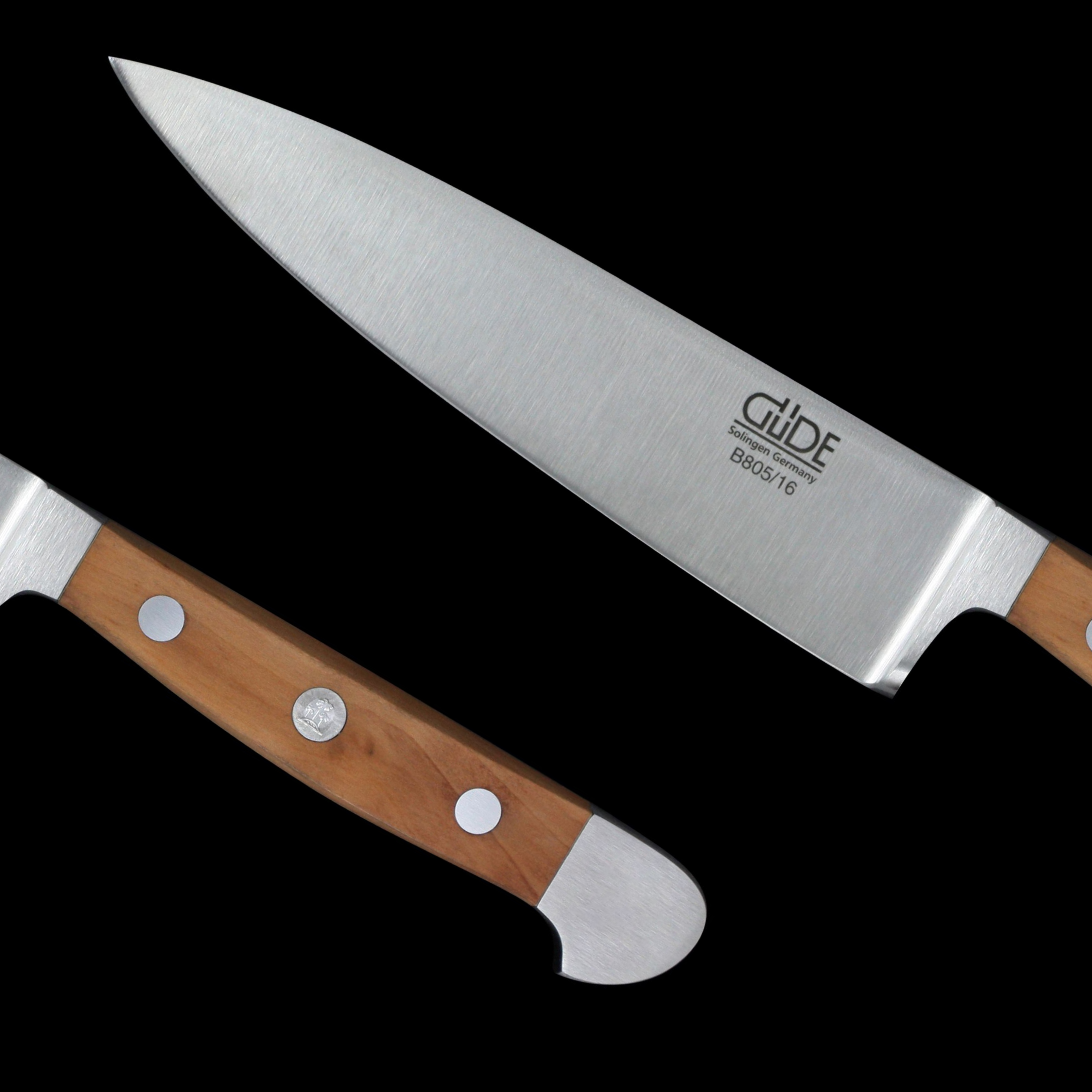Gude Alpha Pear Series Forged Double Bolster Chef's Knife 6", Pearwood Handle - GuedeUSA