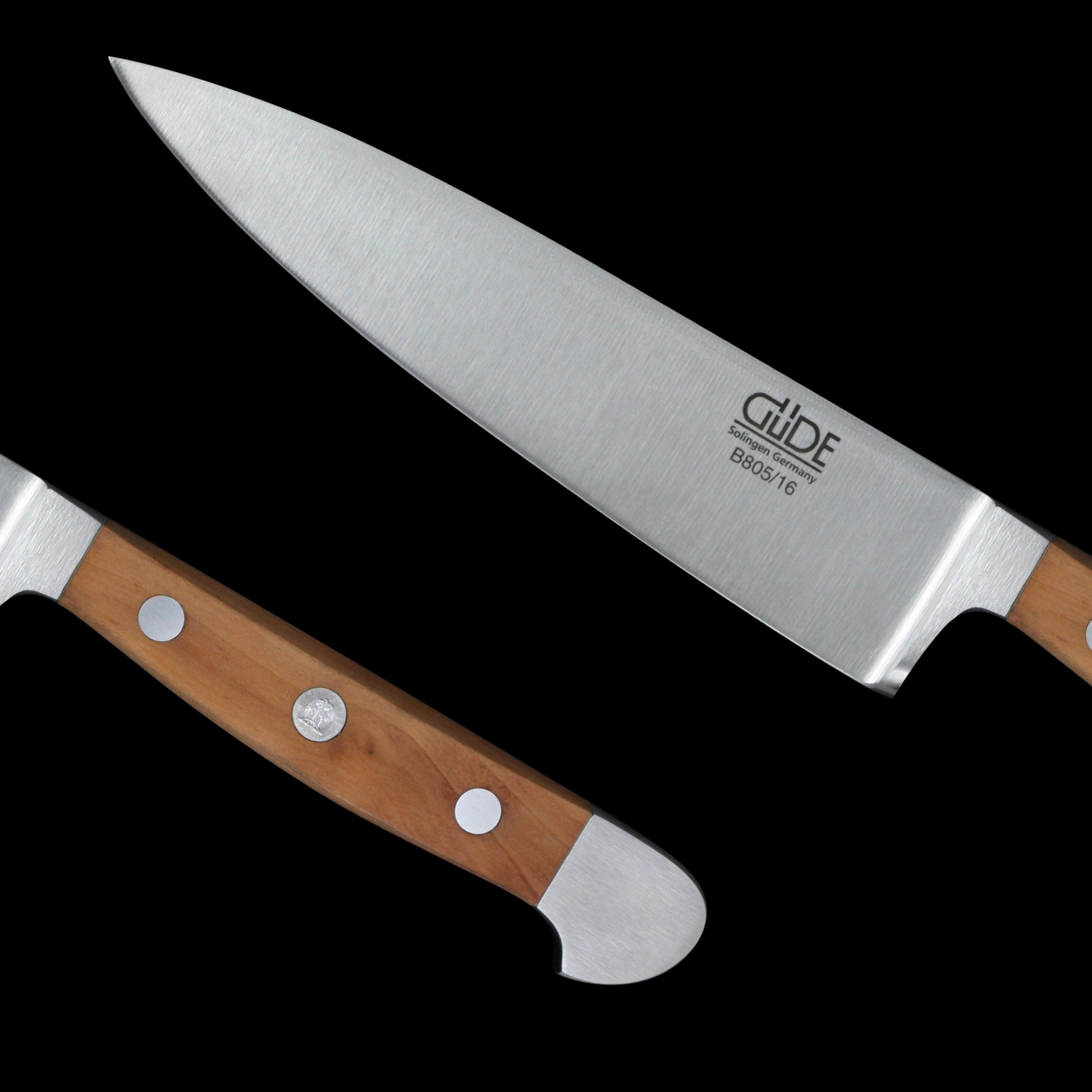 Gude Alpha Birne Series Forged Double Bolster Chef's Knife 6", Pearwood Handle - GuedeUSA