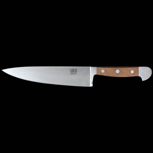 Gude Alpha Birne Series Forged Double Bolster Chef's Knife 8", Pearwood Handle - GuedeUSA