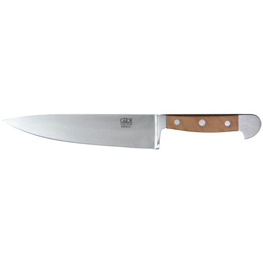 Gude Alpha Pear Series Forged Double Bolster Chef's Knife 8-in, Luxury Pear Wood Handle