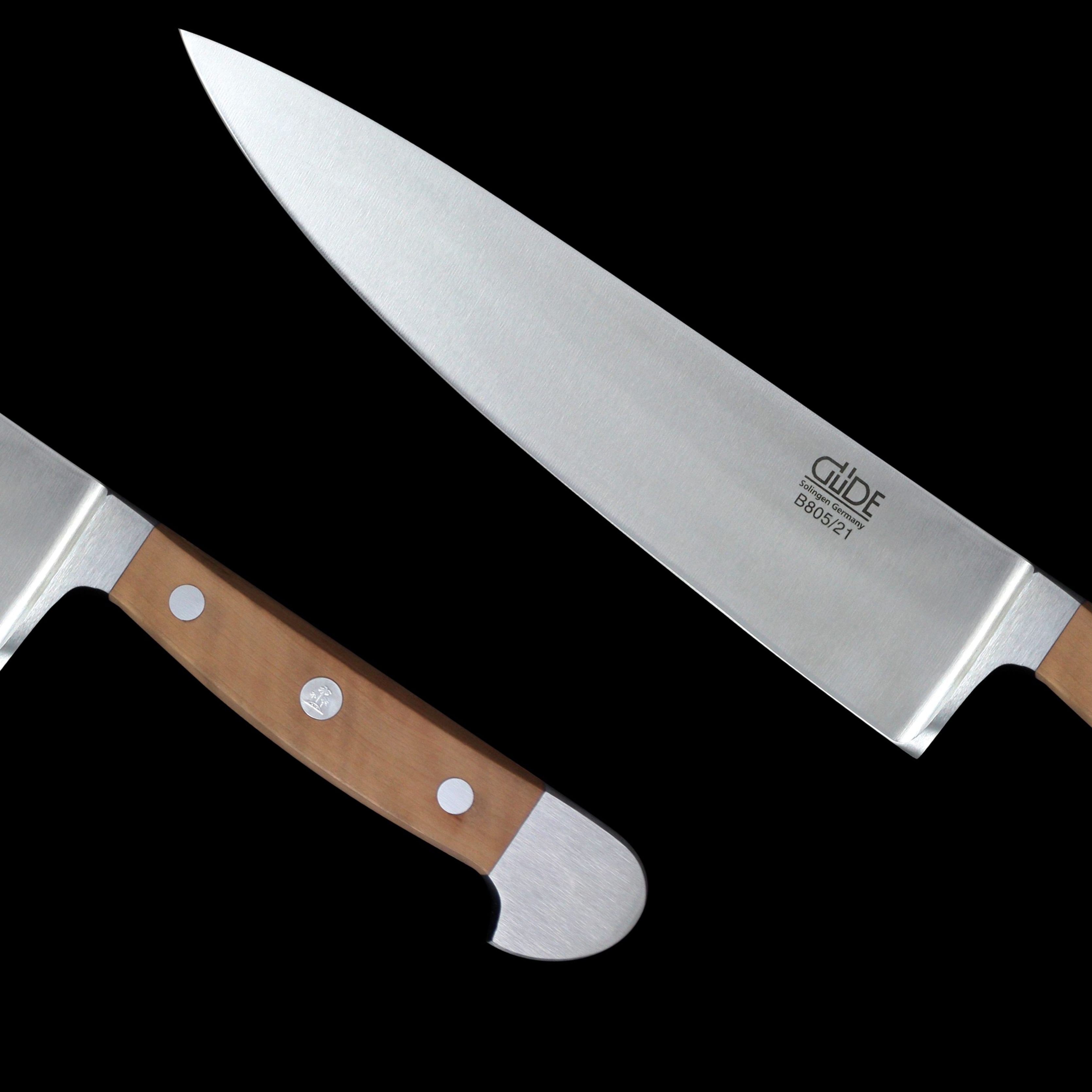 Gude Alpha Pear Series Forged Double Bolster Chef's Knife 8", Pearwood Handle - GuedeUSA
