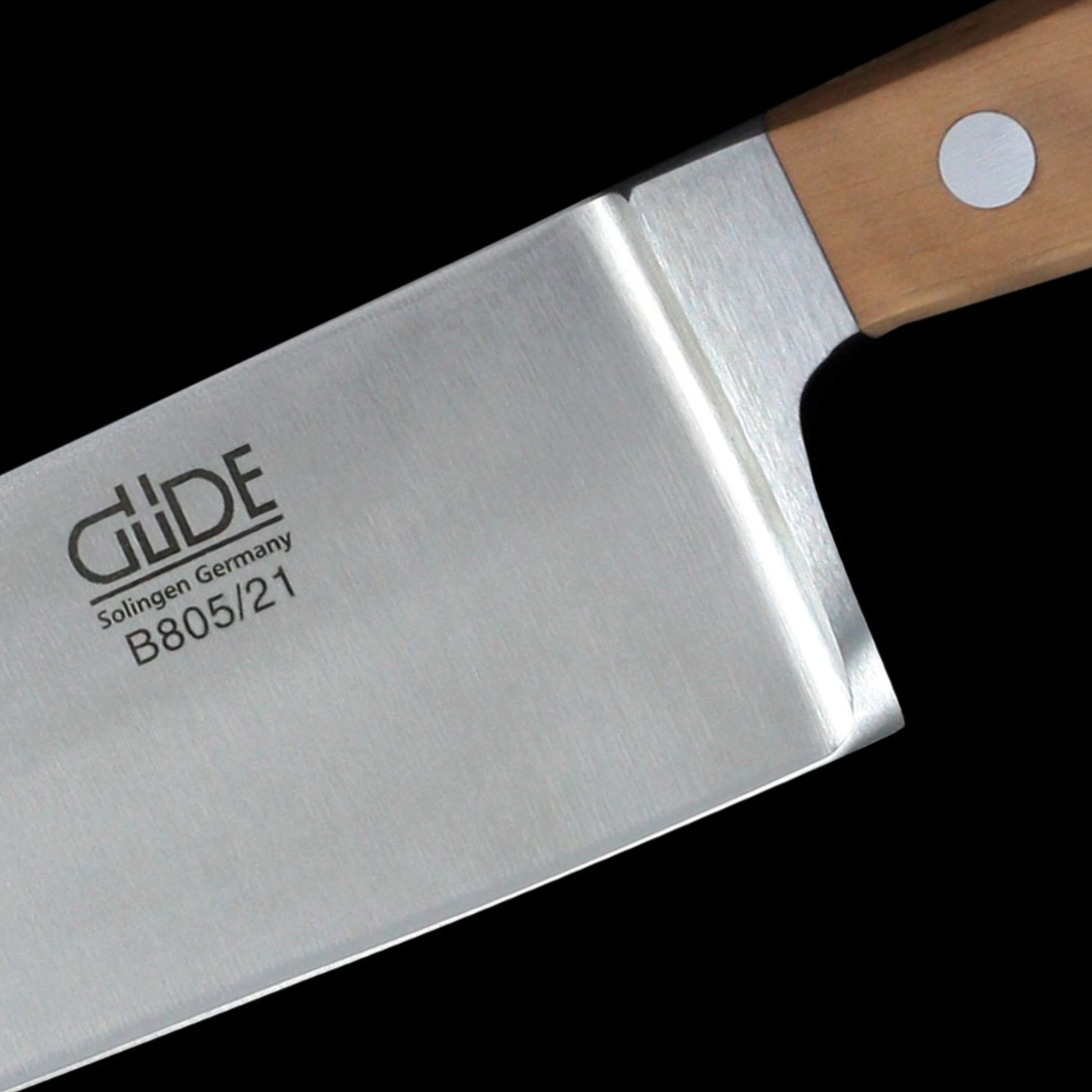 Gude Alpha Pear Series Forged Double Bolster Chef's Knife 8", Pearwood Handle - GuedeUSA