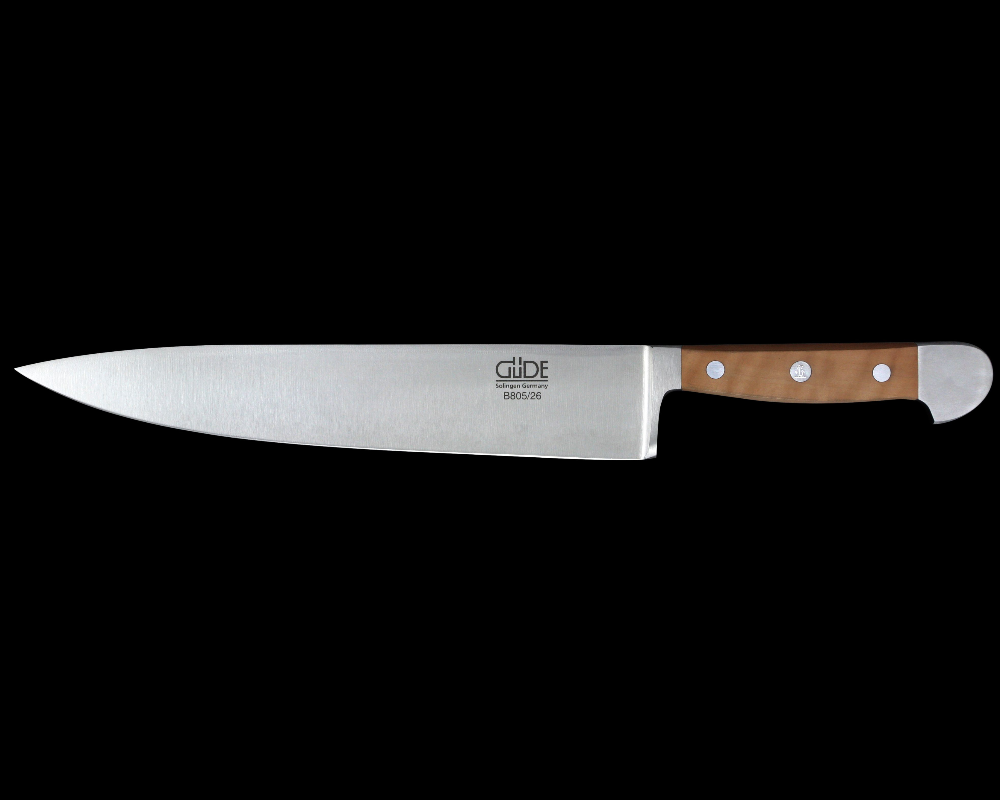Gude Alpha Pear Series Forged Double Bolster Chef's Knife 10", Pearwood Handle - GuedeUSA