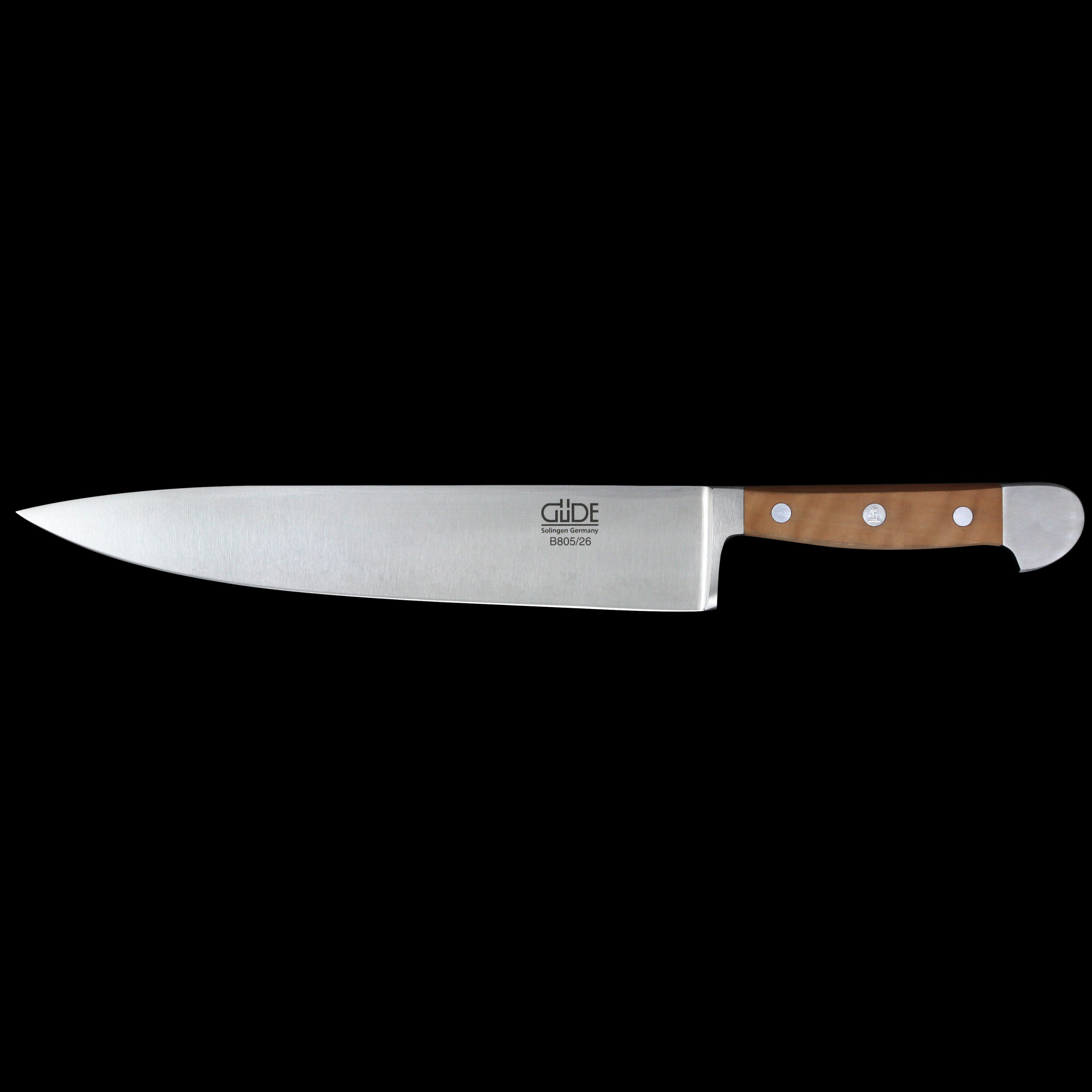Gude Alpha Pear Series Forged Double Bolster Chef's Knife 10", Pearwood Handle - GuedeUSA