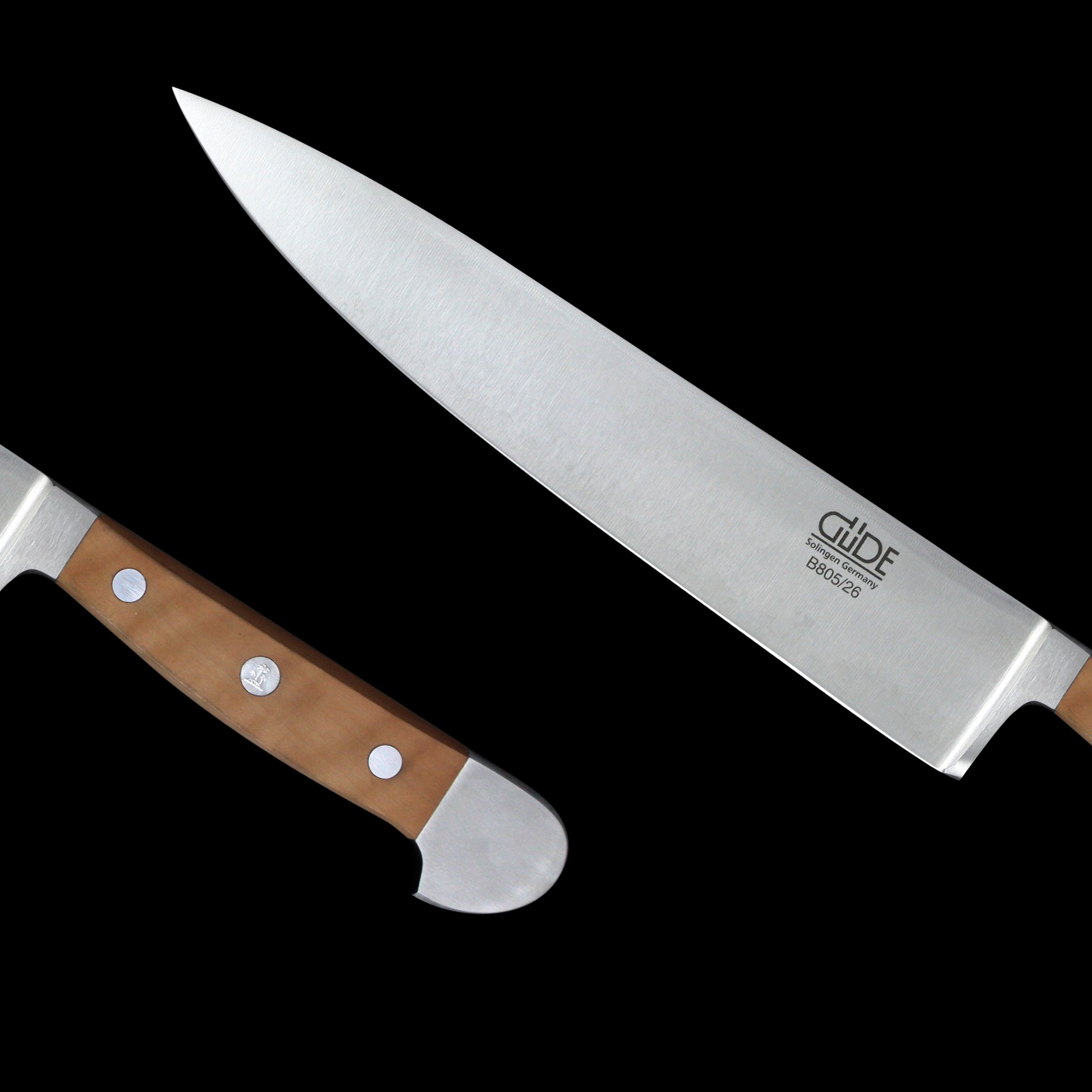 Gude Alpha Pear Series Forged Double Bolster Chef's Knife 10", Pearwood Handle - GuedeUSA