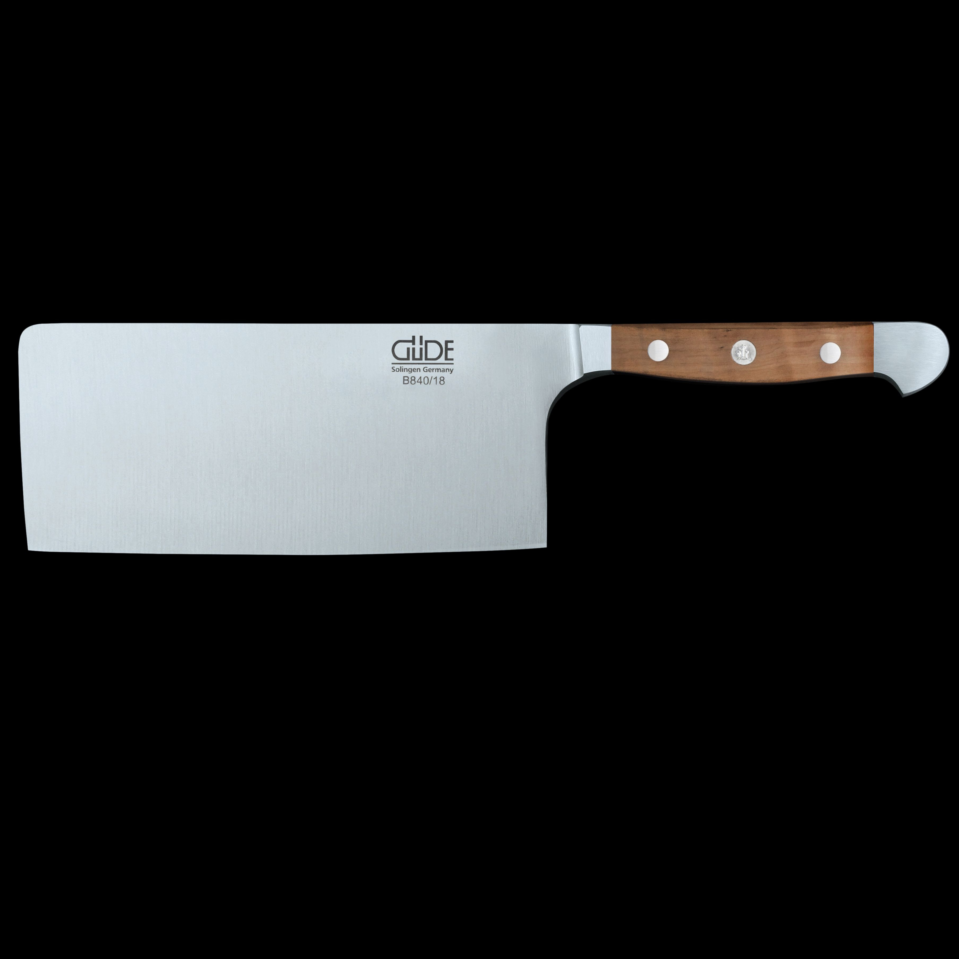 Gude Alpha Pear Series Forged Double Bolster Cleaver 7", Pearwood Handle, 10-oz - GuedeUSA