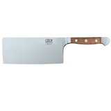 Gude Alpha Pear Series Forged Double Bolster Cleaver 7-in / 10.5-oz, Luxury Pear Wood Handle - Gude Shop USA