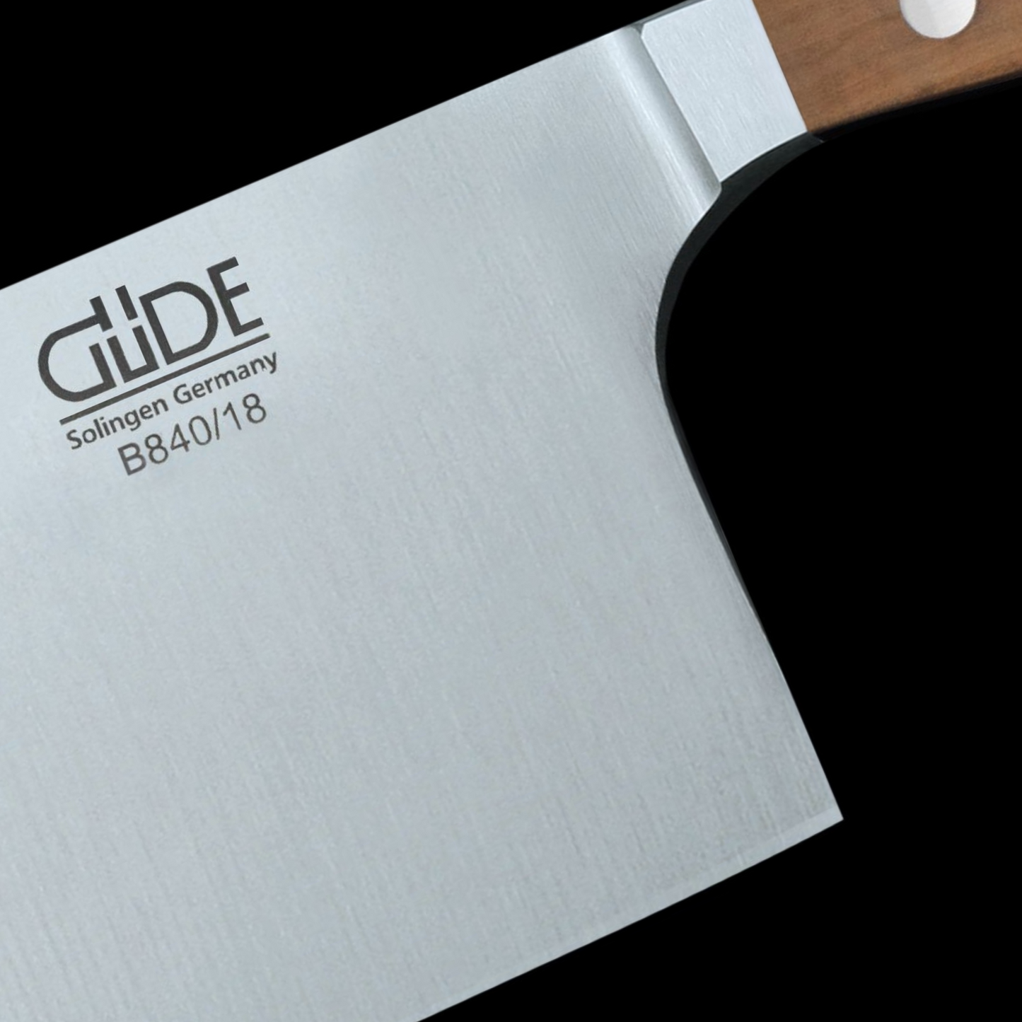 Gude Alpha Birne Series Forged Double Bolster Cleaver 7", Pearwood Handle, 10-oz - GuedeUSA