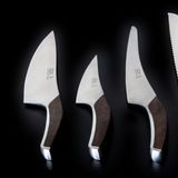 Gude Synchros Series Forged Chef's Knife 9", Flamed Oakwood Handle - GuedeUSA