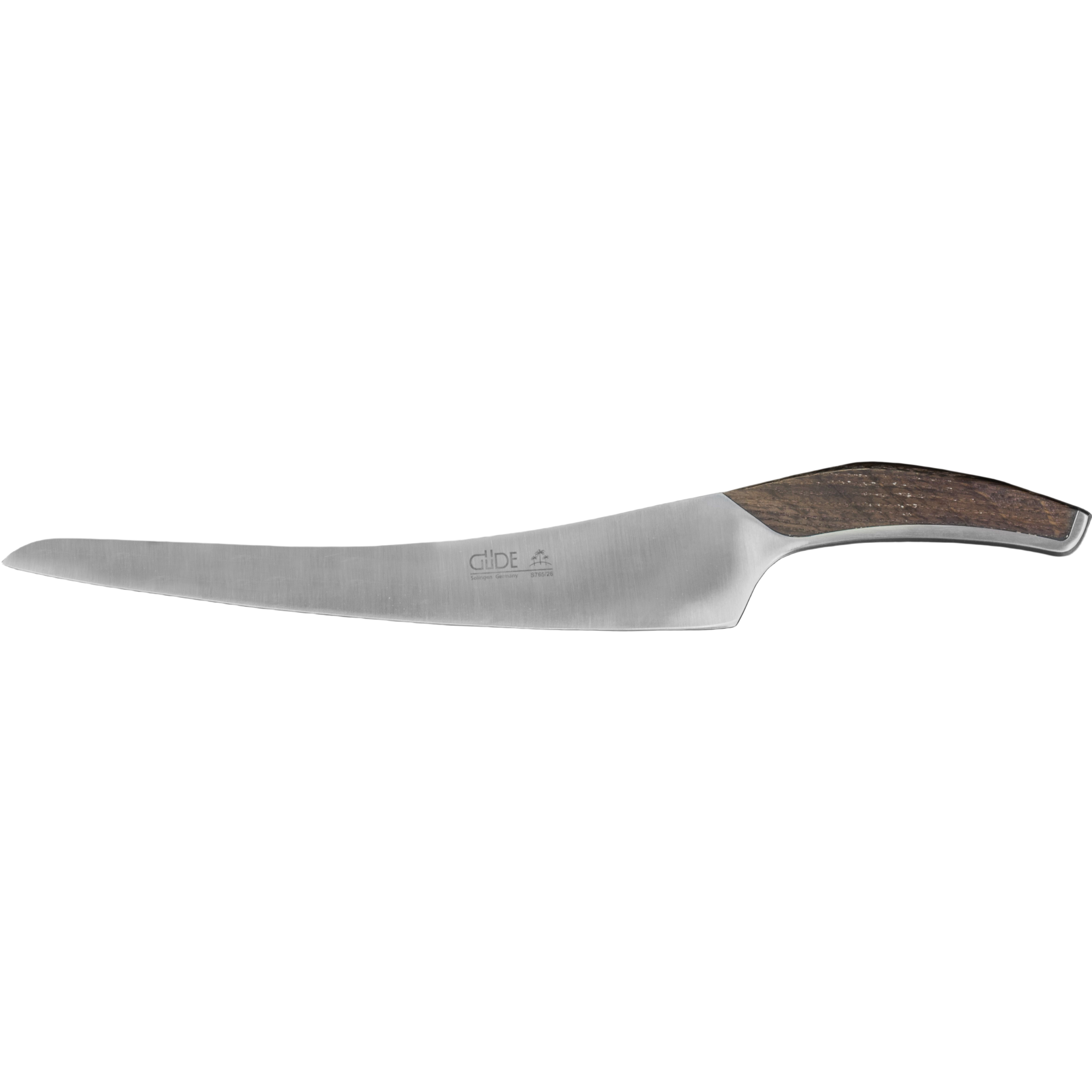 Güde SYNCHROS Carving Knife 10-in with smoked oak wood handle, hand-forged in Solingen, Germany