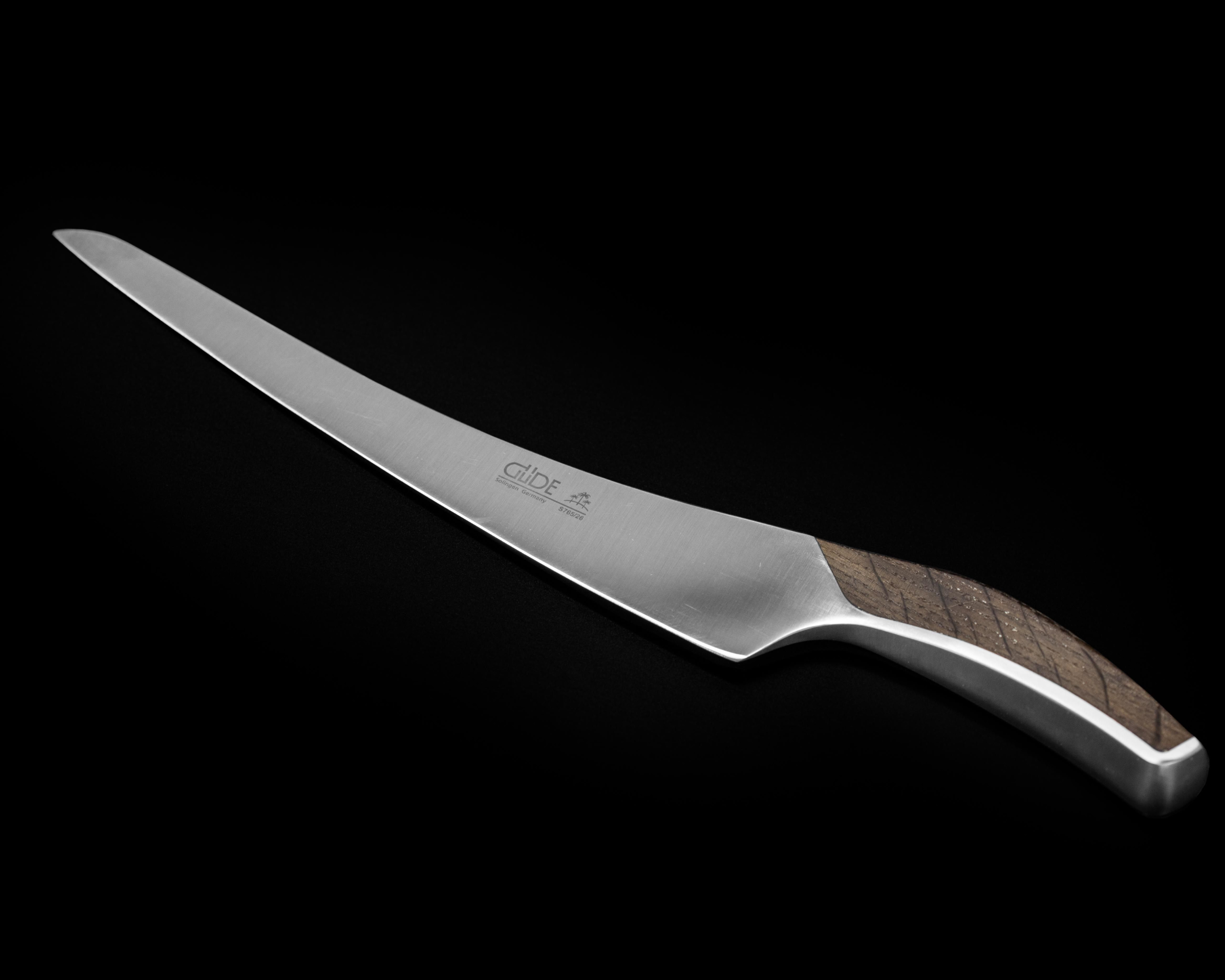 Güde SYNCHROS Series Carving Knife 10-inch, forged from a single bar of steel for a harder, thicker blade