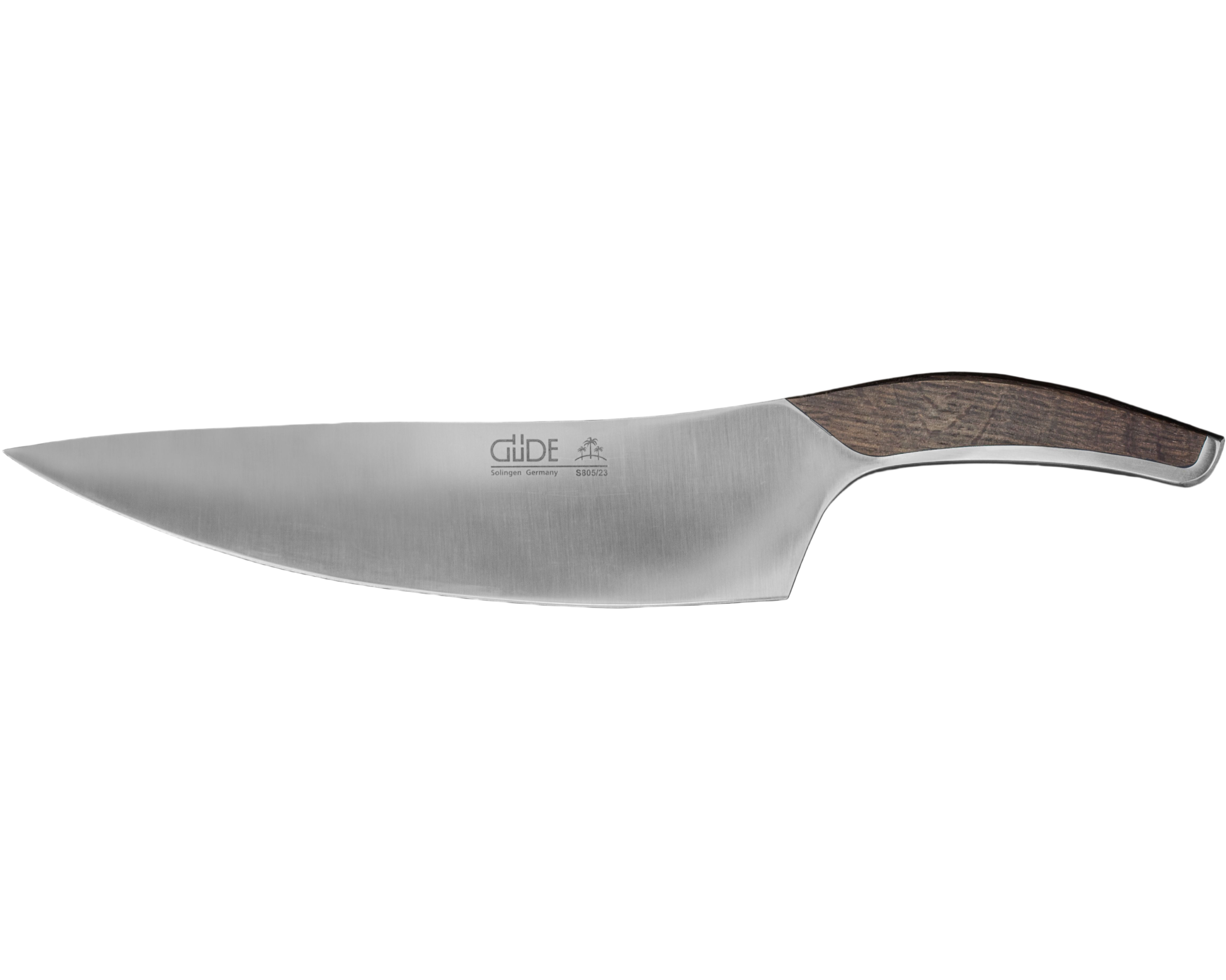Gude SYNCHROS Series Forged Chef's Knife 9-in, Smoked Oakwood Handle - Gude Shop USA