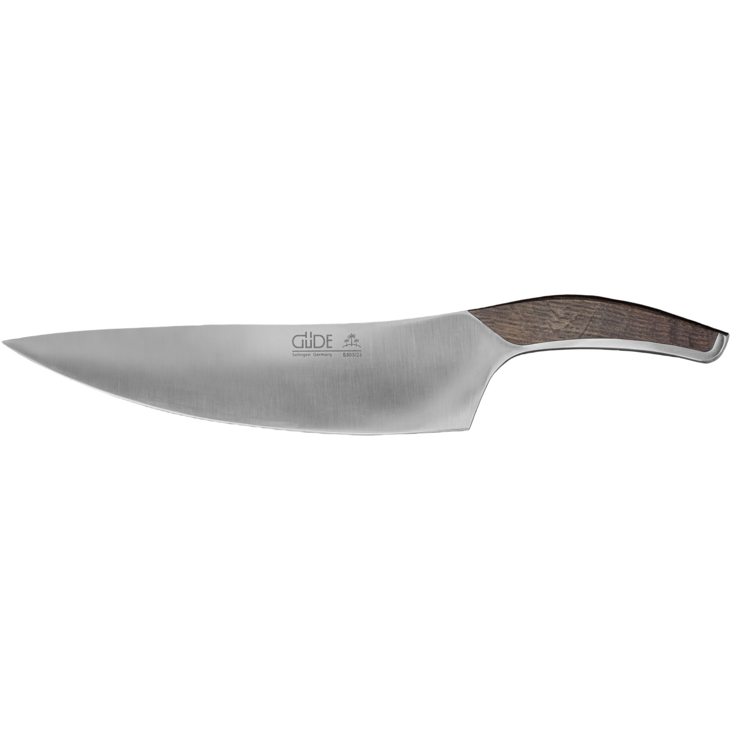 Gude SYNCHROS Series Forged Chef's Knife 9-in, Smoked Oakwood Handle