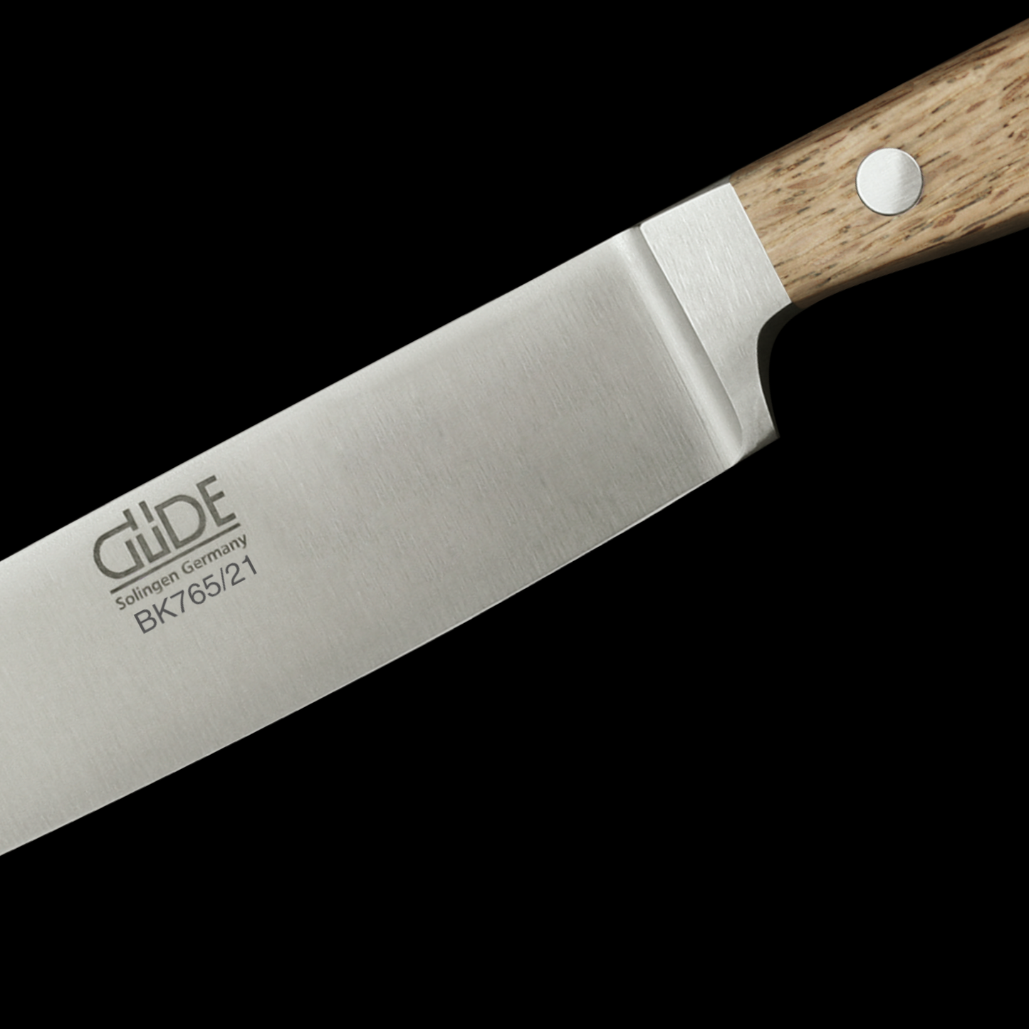 Gude Alpha Balkhauser Kotten Series Forged Double Bolster Carving Knife 8", Oak Wood Handle - GuedeUSA
