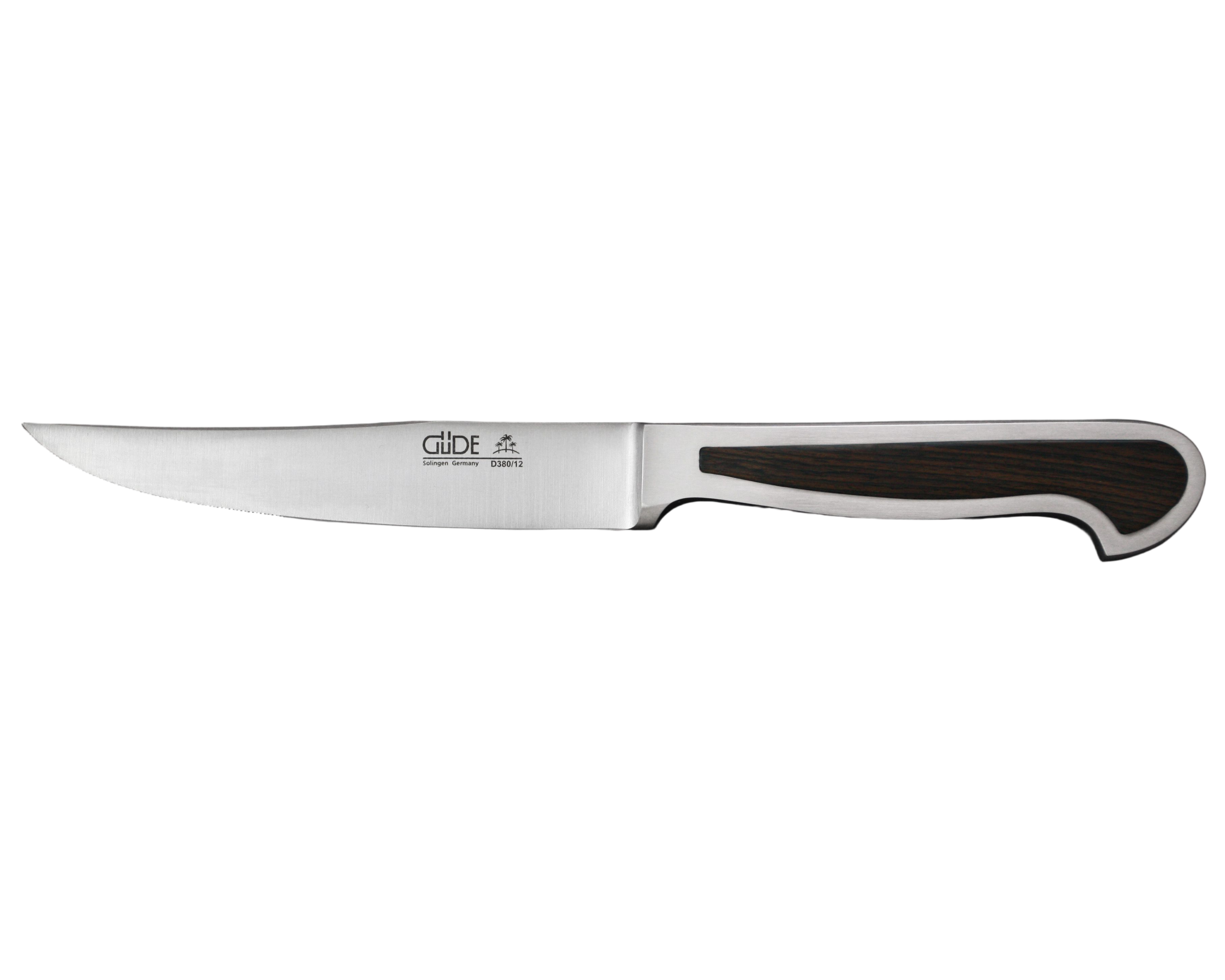 Güde Delta Porterhouse Steak Knife 4-1/2-in with African blackwood handle, hand-forged in Solingen, Germany