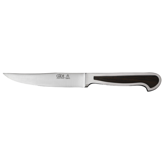 Gude Delta Series Forged Double Bolster Porterhouse Steak Knife 4-1/2-in, African Blackwood Handle