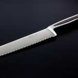 Gude Delta Series Forged Double Bolster Bread Knife 10", African Black Wood Handle and Serrated Blade - GuedeUSA